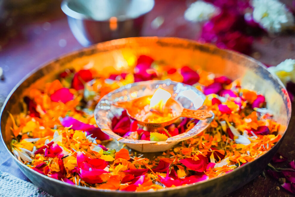 smell of flowers in yoga training